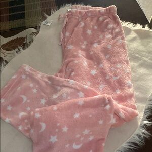 just be Pink Star & Moon Plush Pajama Bottoms